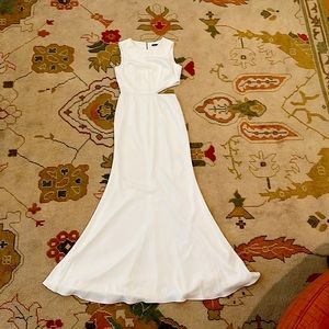 Stunning, Long, White, Jay Godfrey Gown. Worn Once! Tasteful cutout. Size 8.